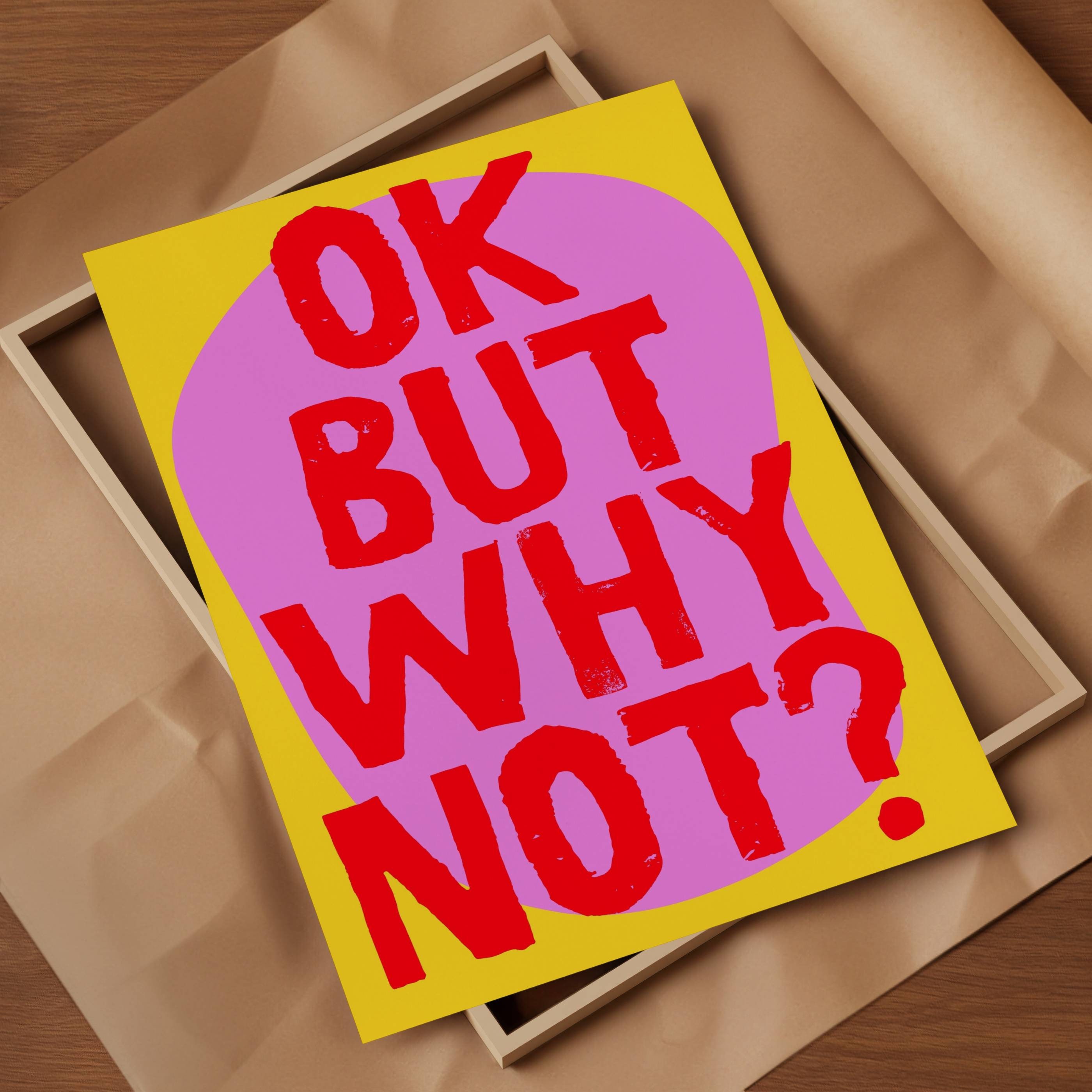Why Not Print: Vivid Pink Typography Poster (digital Download) - Etsy