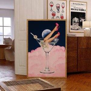 Cocktail Wall Art, Martini Poster, Funky Bar Cart Art, Alcohol Poster, Bar Cart Decor, Liquor Prints, Bar Cart Wall Art, Martini Wall Art