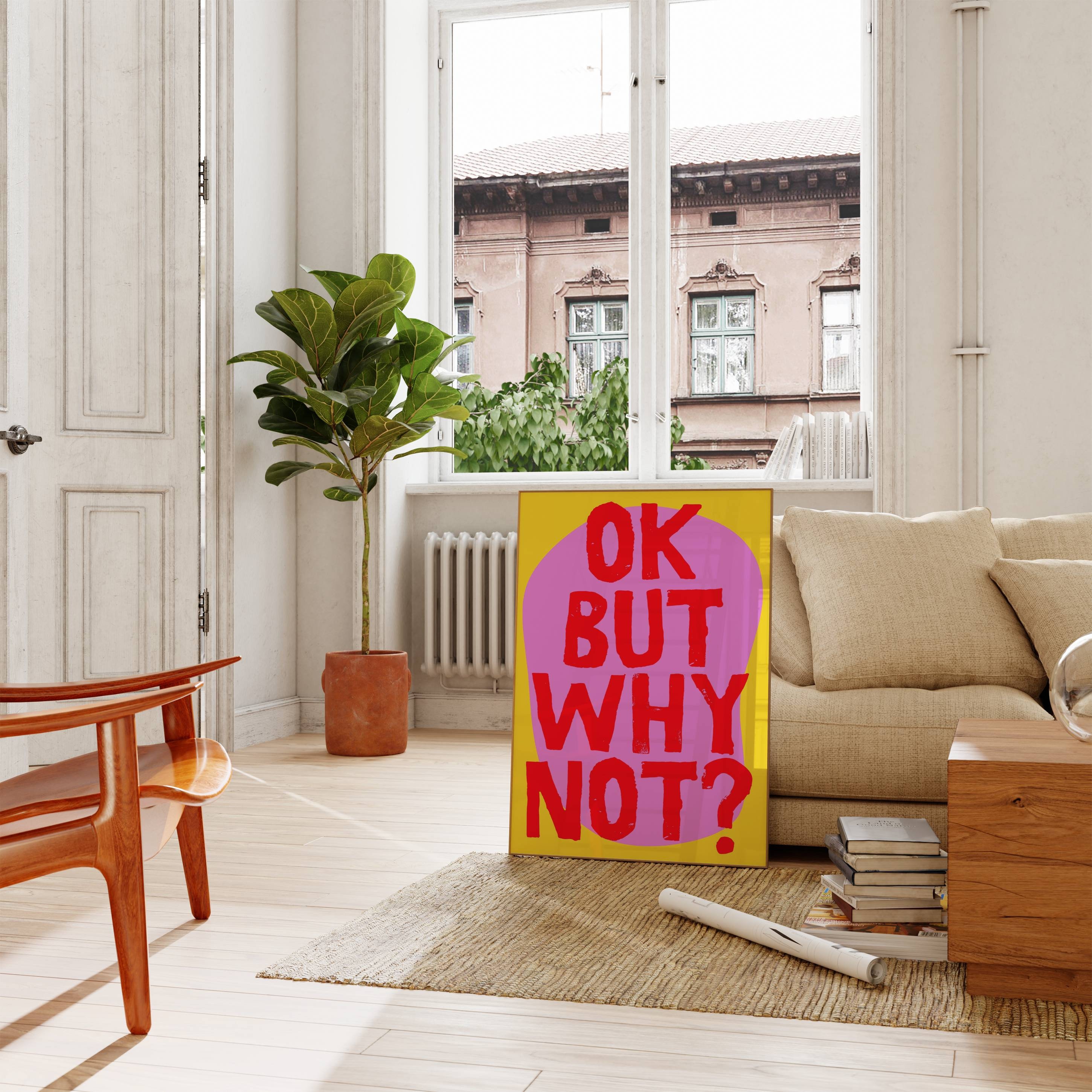 Why Not Print: Vivid Pink Typography Poster (digital Download) - Etsy