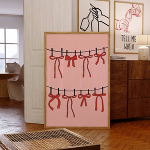 Arte de pared de arcos de moda, decoración de pared de coqueta, cartel de arco, arte chinoiserie, arte de pared preppy, arte de pared costera, dibujado a mano, arte de pared roja, arte de los años 70