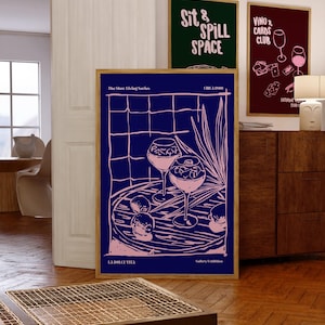 La Dolce Vita-print, tentoonstellingsposter, moderne print uit het midden van de eeuw, retro kunst aan de muur, decor barwagen, trendy keukenkunst, afdrukbare eetkamer