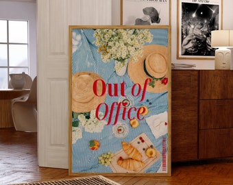 Out of Office Poster: Retro Beach Print (Digital Download)