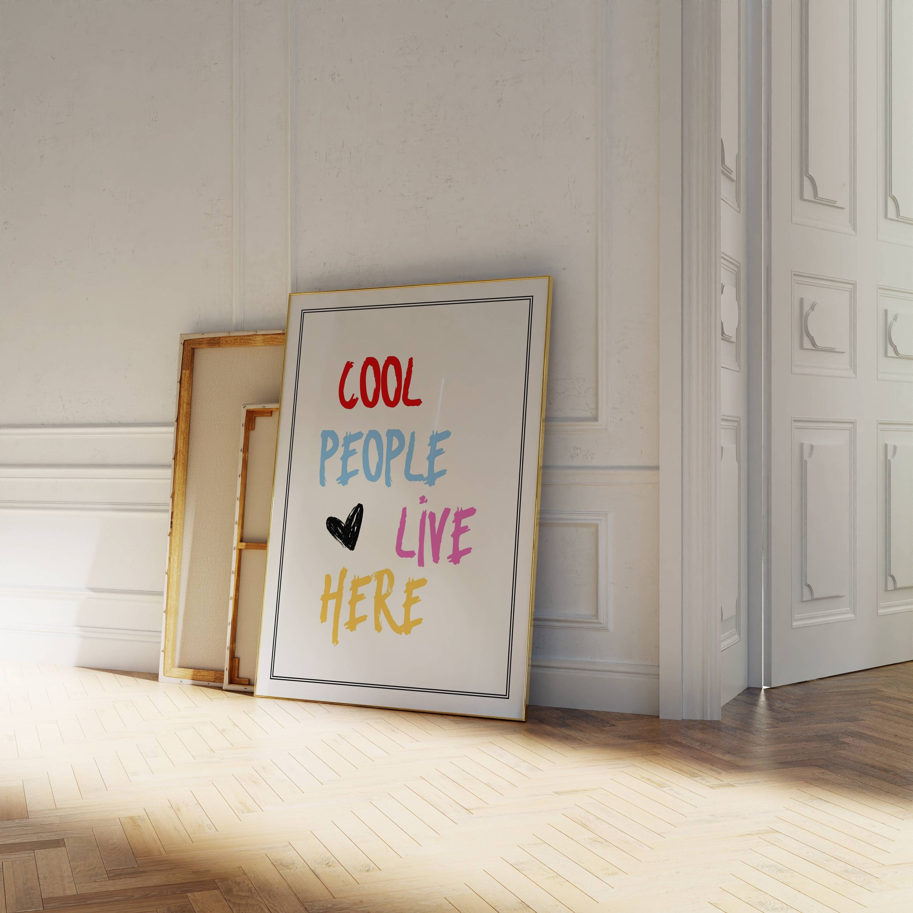 Coole Leute leben hier Poster, trendige Wandkunstdrucke, mutiges buntes  Plakat, helle Wandkunst, moderne vielseitige Kunst, Retro Wohnzimmer  Wandkunst - Etsy Österreich, image size:3000x3000