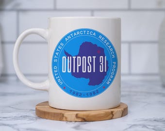 Outpost 31 Coffee Mug, Retro 80s Horror Movie Collectible Thing Cup