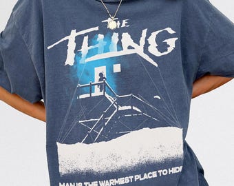 Thing Outpost 31 Graphic Tee, Retro 80s Sci-Fi Horror Movie T-Shirt