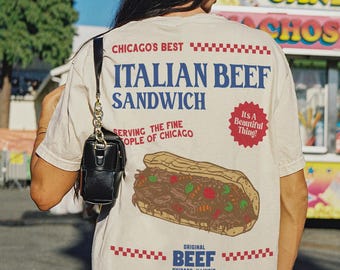 Original Beef T-Shirt, Retro TV Show Chicagoland Restaurant Graphic Tee Apparel