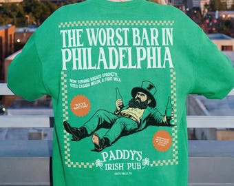 Sudadera de duende del pub irlandés Paddy's, merchandising de programas de televisión de Filadelfia