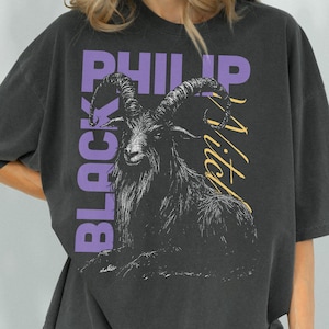 Black Philip Witch Goat Shirt, Unisex Horror Movie Graphic Tee, VVitch T-Shirt, Gothic Witch Black Goat New England Horror Film T-Shirt