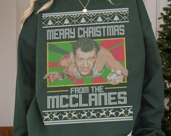McClane Christmas Movie Sweater, Retro 80s Die Movie Xmas Sweatshirt