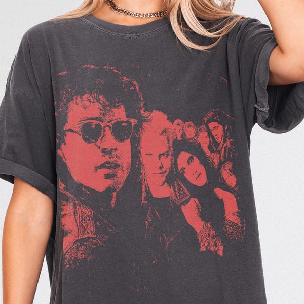 Camiseta retro de película de vampiros de los 80, camiseta gráfica de película de terror Lost