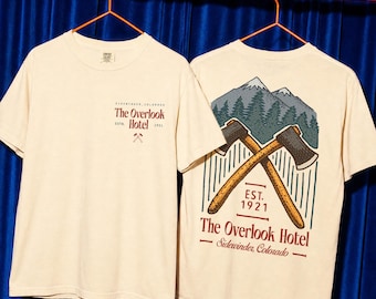 The Overlook Hotel Logo T-Shirt, Retro Horror Movie Shining Graphic Tee