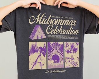 Retro Midsommar Celebration T-Shirt: Funny Modern Horror Movie Tee