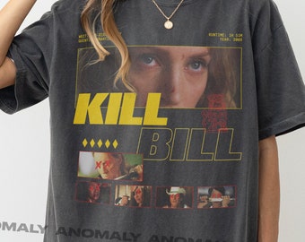 Camisa de película Kill Bill, camiseta gráfica de película de acción japonesa retro unisex, camisa streetwear de película de Quentin Tarantino, camiseta de gran tamaño descolorida