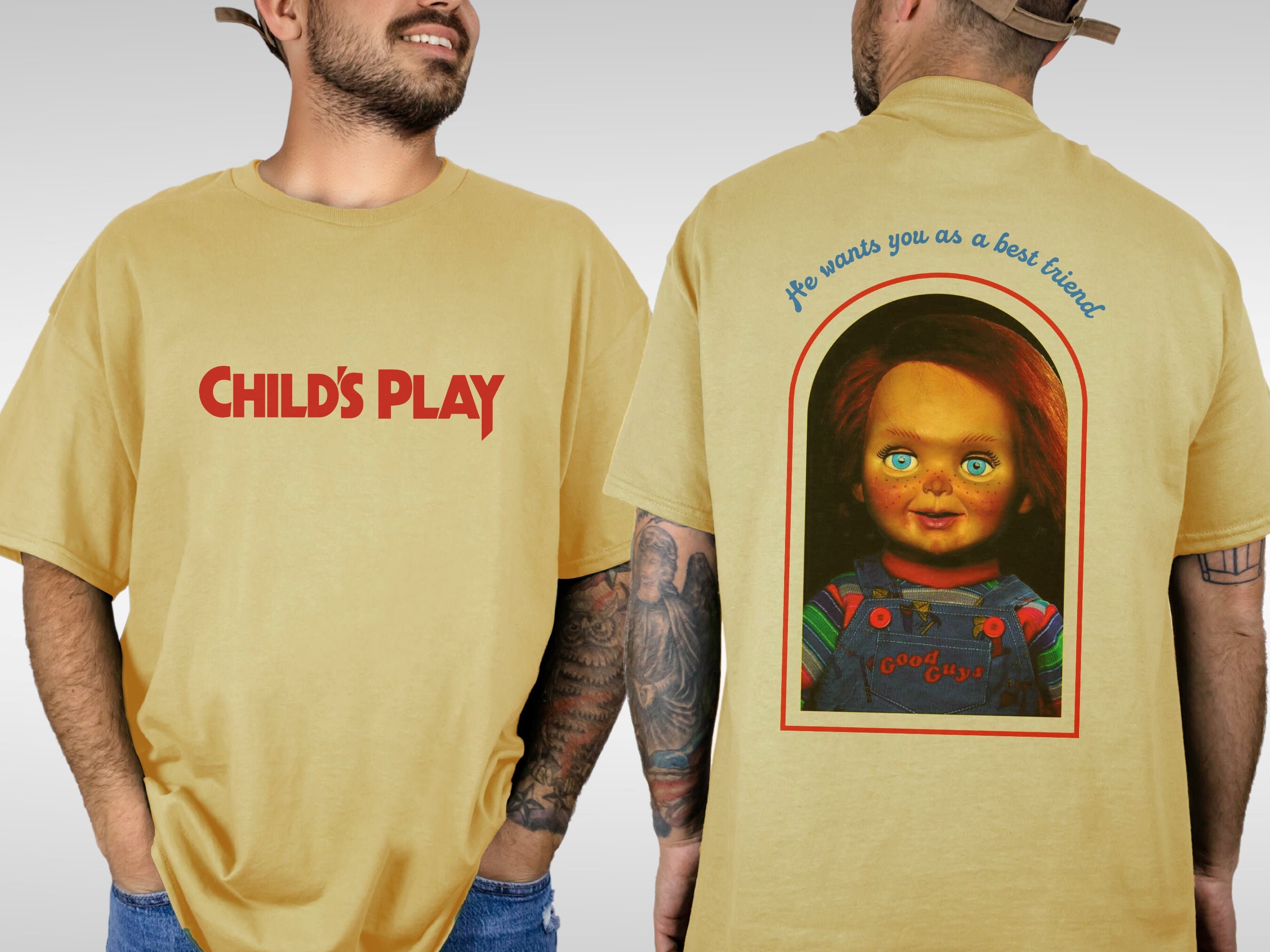 Chucky From Child's Play Tshirt Heavyweight Front Back Etsy