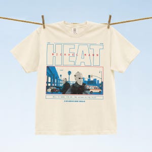 Heat 1995 Retro movie t-shirt, Vintage michael mann bank robbery movie Heat graphic tee on off white comfort colors t-shirt for men and women