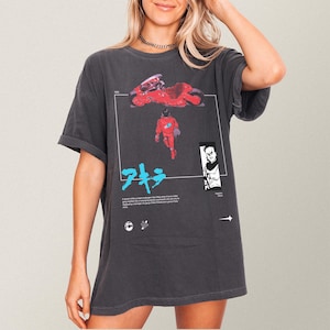 Retro faded washed black and red Akira Anime Shirt, Vintage 80s Manga Akira Cyberpunk Graphic Tee, Japanese Movie T-Shirt oversized streetwear
