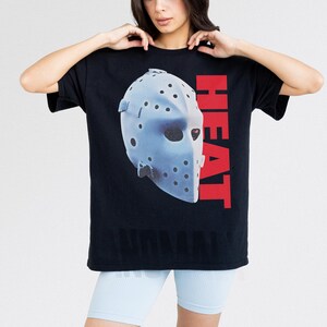 black and red retro 1995 Heat movie graphic t-shirt, 90s Michael Mann action movie Heat streetwear tee