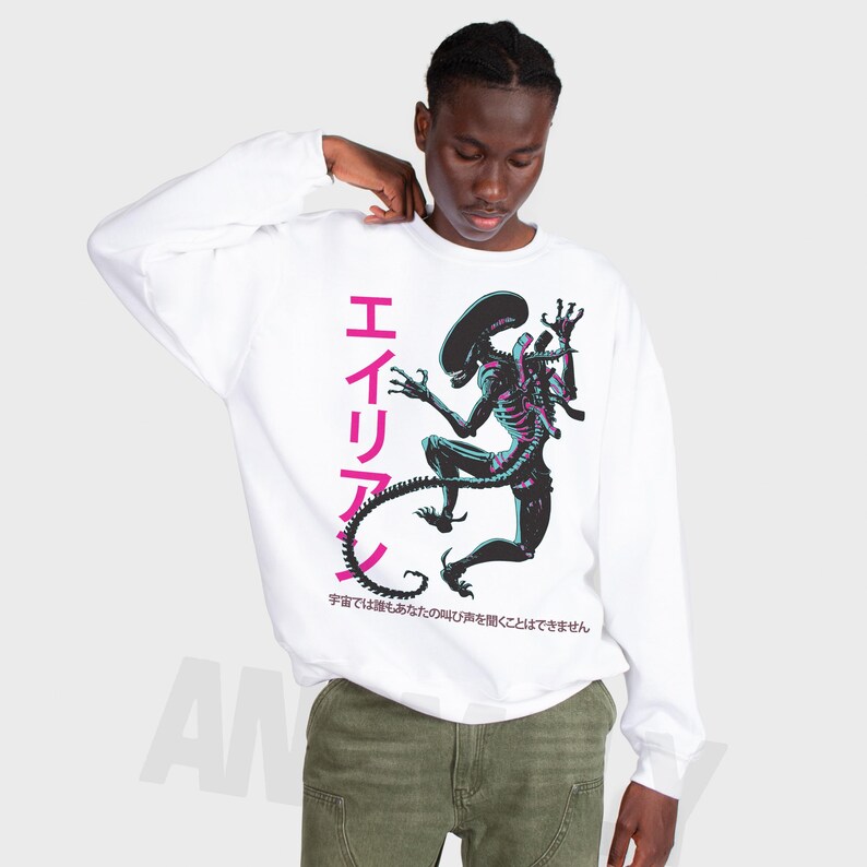 Alien Xenomorph Sweatshirt, Sci-fi Horror Movie Inspired Japanese ...