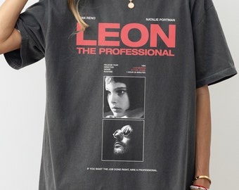 Leon the Professional T-Shirt, Vintage Classic Movie Heavyweight Faded Tee Shirt, Action Movie Memorabilia Gift for Him