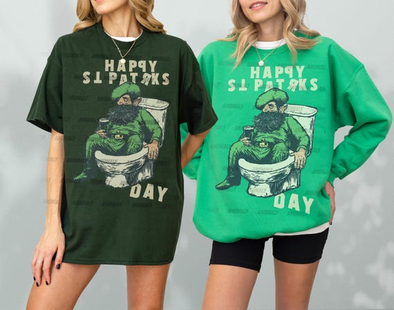 T-Shirt Uomo San Patrizio – Folletto Irlandese Con Quadrifoglio E Birra