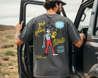 Retro Tarantino Movie T-Shirt, Vintage Jack Rabbit Slims Pulp Graphic Tee Shirt