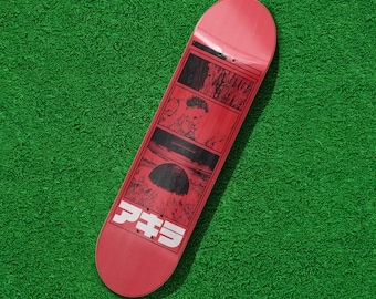 Retro Anime Skateboard Deck: Neo-Tokyo Cyberpunk Wood Wall Art