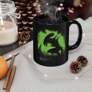 Alien Coffee Mug, Retro Black & Green Xenomorph Movie Collectible Cup image 9