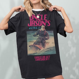 Funny Jason T-Shirt, Uncle Jason's Jetskis Vintage Ad T-Shirt, 80s Style Friday Funny Horror Movie Poster Shirt, 13th Day Gift
