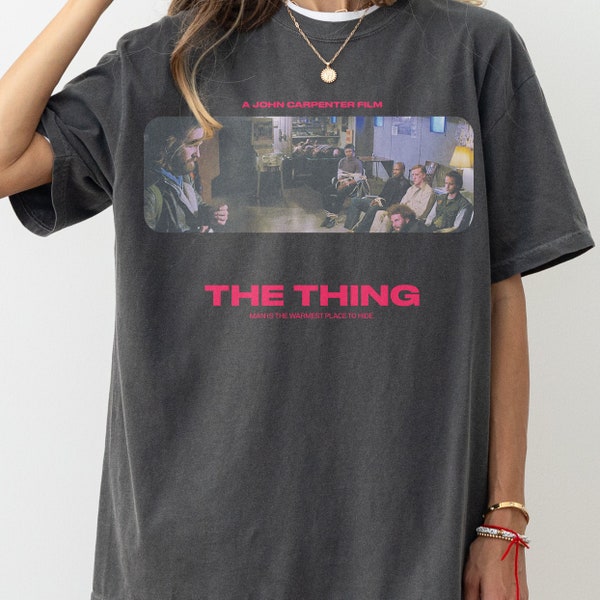 The Thing Movie T-Shirt, Vintage Garment-Dyed Horror Movie Memorabilia, The Thing Blood Test Scene John Carpenter, Sci Fi Shirt Memorabilia