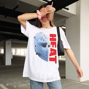 90s Action Movie T-Shirt: Heat Hockey Mask Graphic Tee from 1995 image 8
