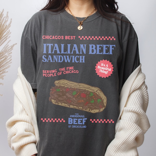 Camiseta retro The Bear Show, The Original Beef of Chicagoland Vintage Faded Sandwich Graphic TV Show Shirt, Jeremey Allen camiseta blanca