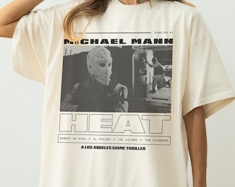 T-shirt du film Heat, t-shirt graphique rétro Michael Mann Heat 1995, t-shirt de film d'action, souvenirs streetwear de film délavés vintage des années 90