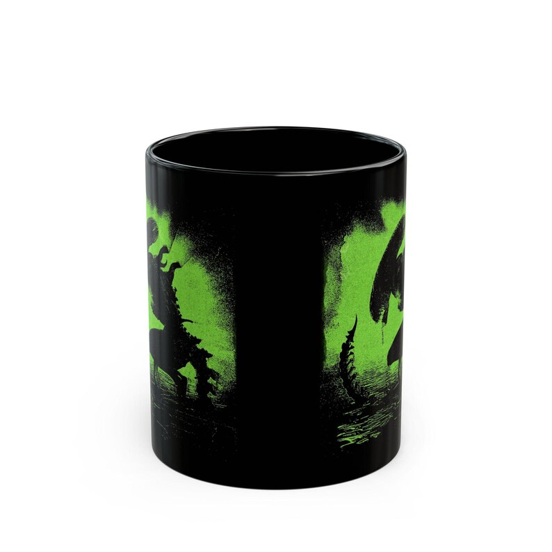 Alien Coffee Mug, Retro Black & Green Xenomorph Movie Collectible Cup image 5