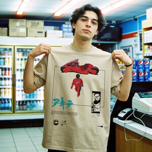 Retro faded washed black and red Akira Anime Shirt, Vintage 80s Manga Akira Cyberpunk Graphic Tee, Japanese Movie T-Shirt oversized streetwear
