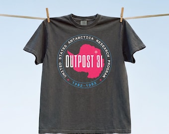1982 Outpost 31 Badge Logo T-Shirt, Retro Horror Movie Graphic Tee
