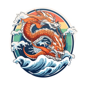 Japanese Style Dragon Vector, Digital Download
