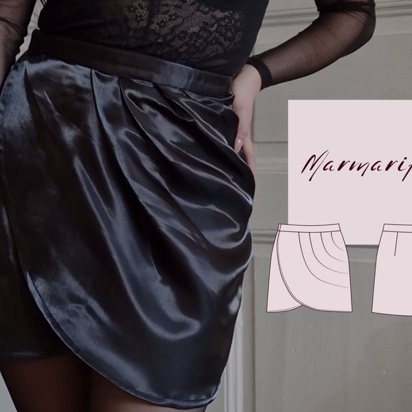 PDF Draped Wrap Skirt Pattern + VIDEO