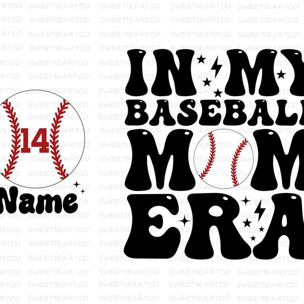 Personalized Baseball Mom SVG, In My Baseball Mom Era Svg, Baseball Numbers Svg, Baseball Lover Svg, Baseball Mom Shirt, Mother's Day Svg