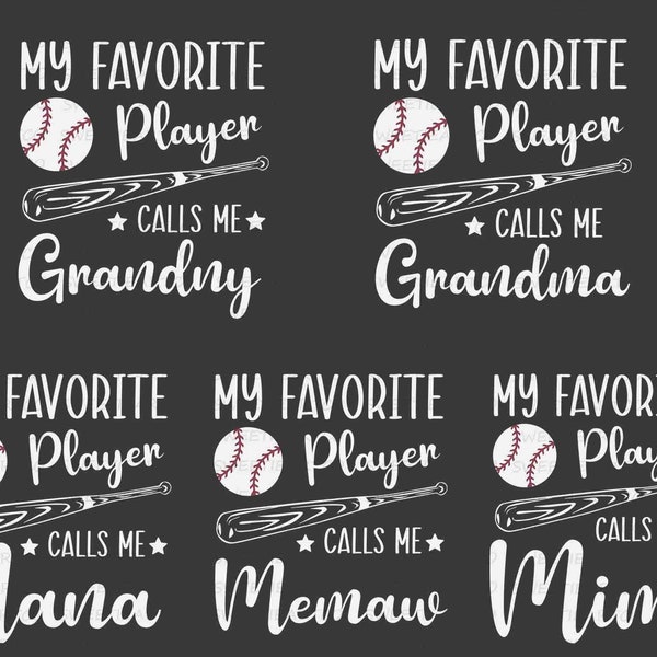 Bundle My Favorite Player Calls Me Grandma SVG PNG, Happy Mother Day, Mother's Day Svg, Mommy Svg, Mom Life Svg, Baseball Mom Shirt Design