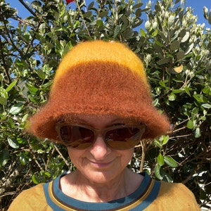 Hand Knitted Women’s Mohair Bucket Cloche Hat