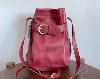 Coach Vintage Belted Pouch, Coach Soho 4156, Crossbody Bucket Bag, Red