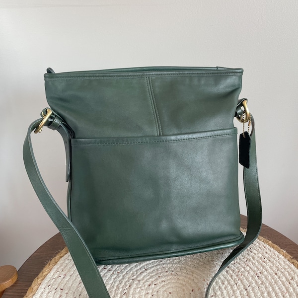 Vintage Coach Bleeker Bag 4153 in Bottle Green Color, Crossbody Bag, Shoulder Bag