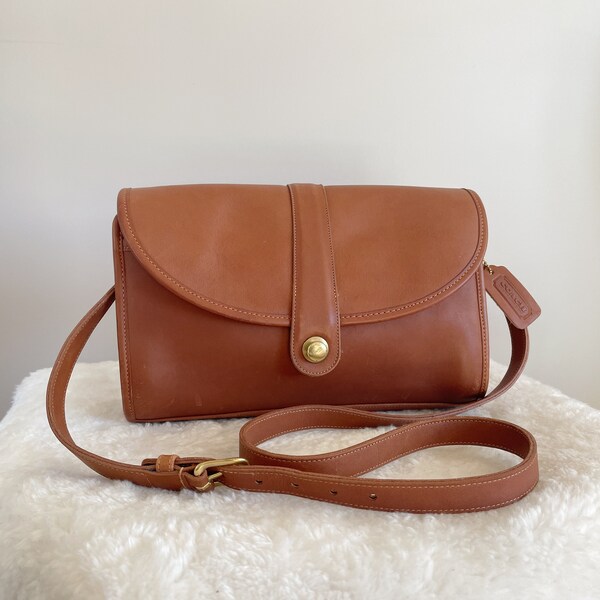 COACH Vintage Roll Bag, #9887, Coach British Tan Crossbody Bag, Coach 70s, 80s