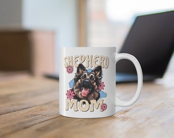 Deutscher Schäferhund Mama Becher, Deutscher Schäferhund Mama Kaffeebecher, 11 Unzen und 15 Unzen, Deutsche Schäferhund Geschenke für Frauen, Hundemütter und Besitzer, GSD Kaffeetasse