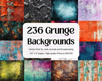 Paquet de papier à texture grunge, arrière-plans de scrapbooking vintage (téléchargement numérique)