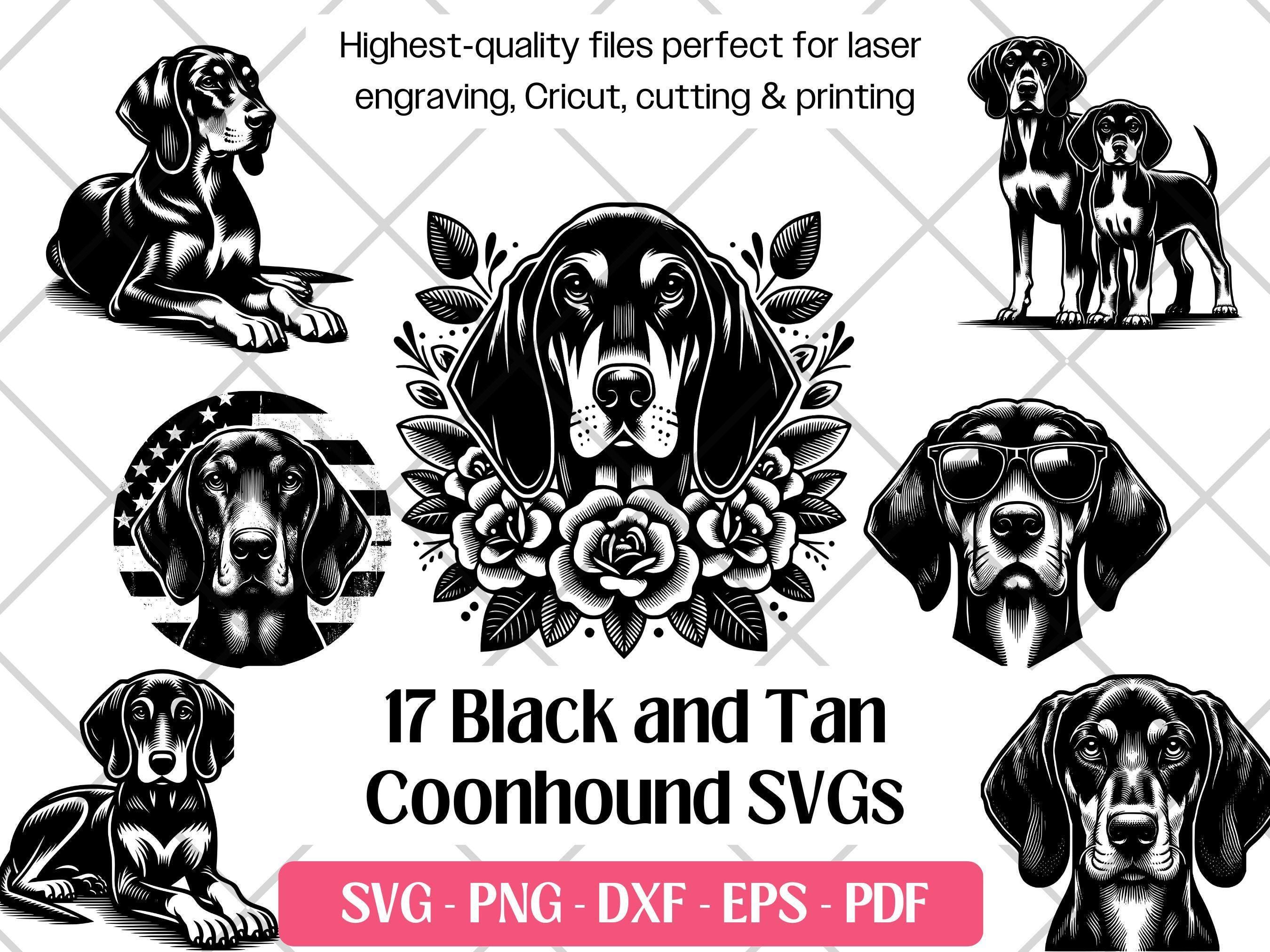 Black Tan Coonhound SVG Bundle · Hunting Hound Clipart PNG