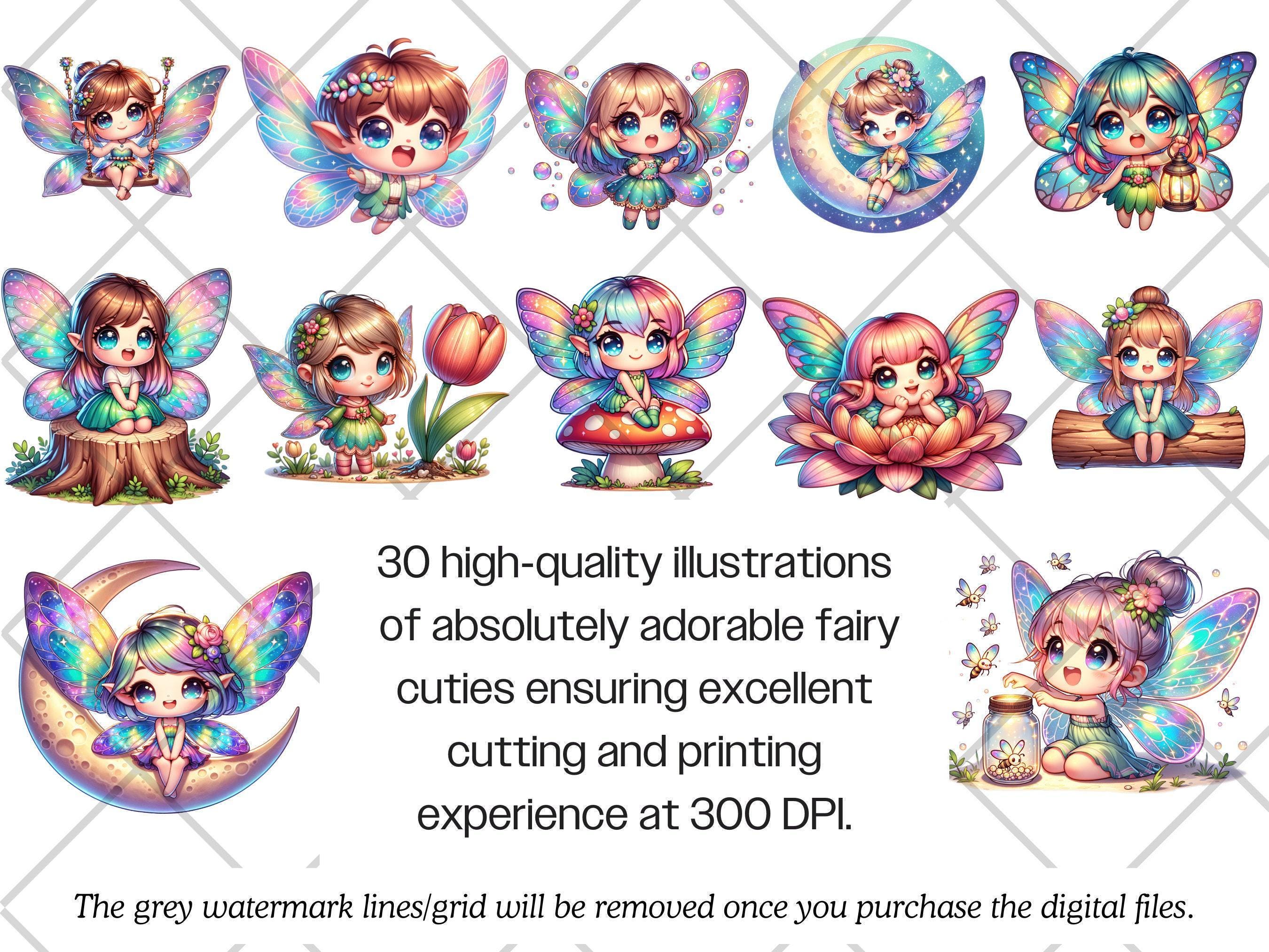 Rainbow Fairy PNG Bundle · Watercolor Magical Flower Fairy Clipart - Etsy