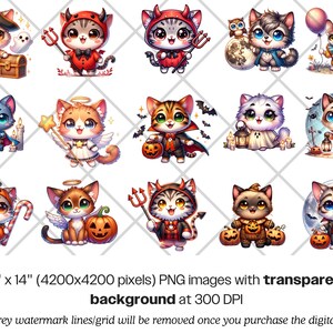 Halloween Cats PNG Bundle · Spooky Witchy Funny Cat Clipart image 8