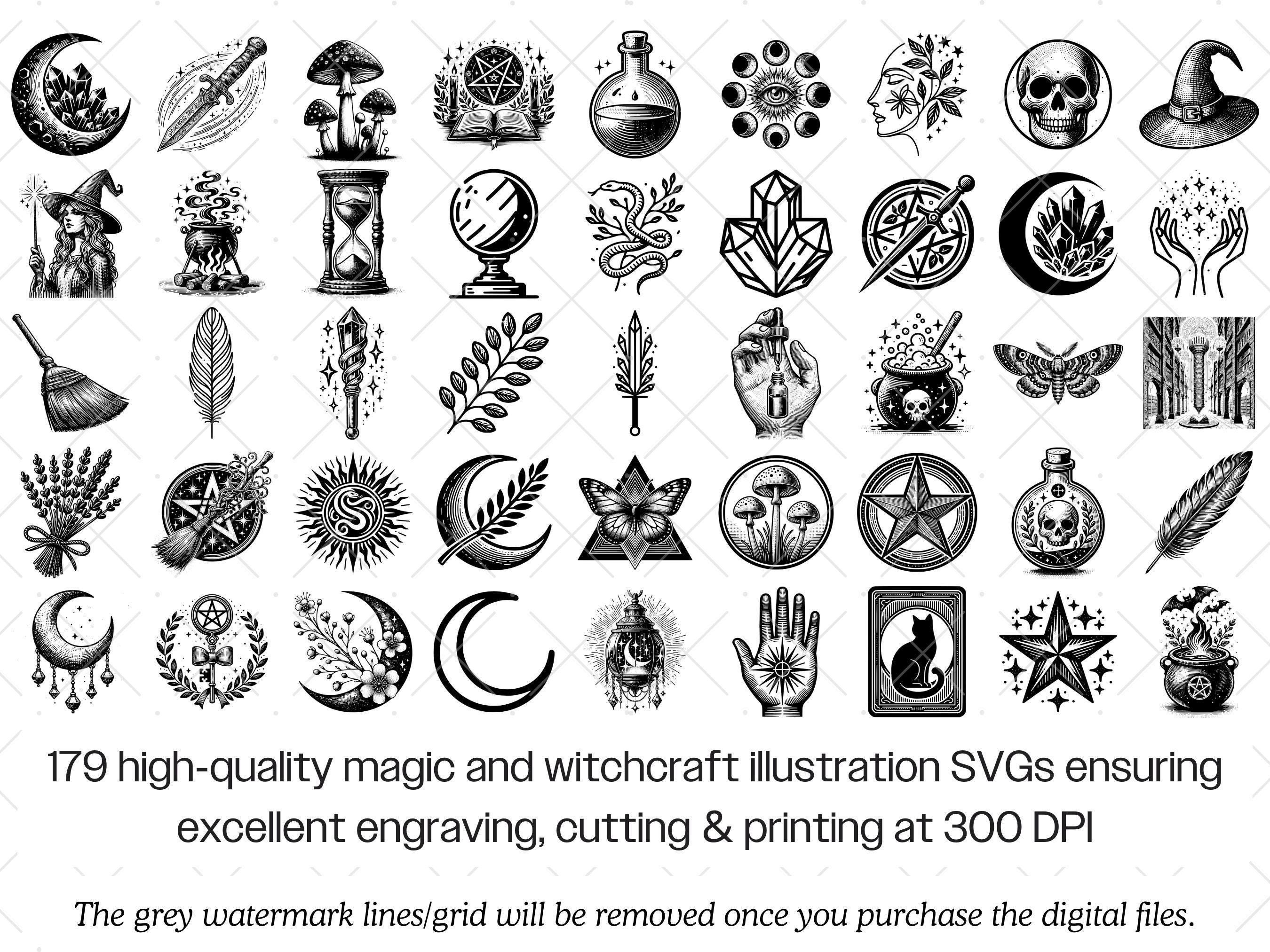Witchcraft SVG Bundle · Gothic Wiccan Pagan Clipart PNG · Cricut Files ...