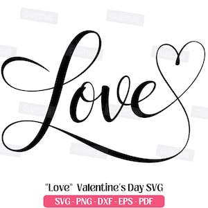 Corazón de amor SVG · Imágenes prediseñadas de San Valentín estilo boho doodle PNG PDF · Silueta para corte láser Cricut